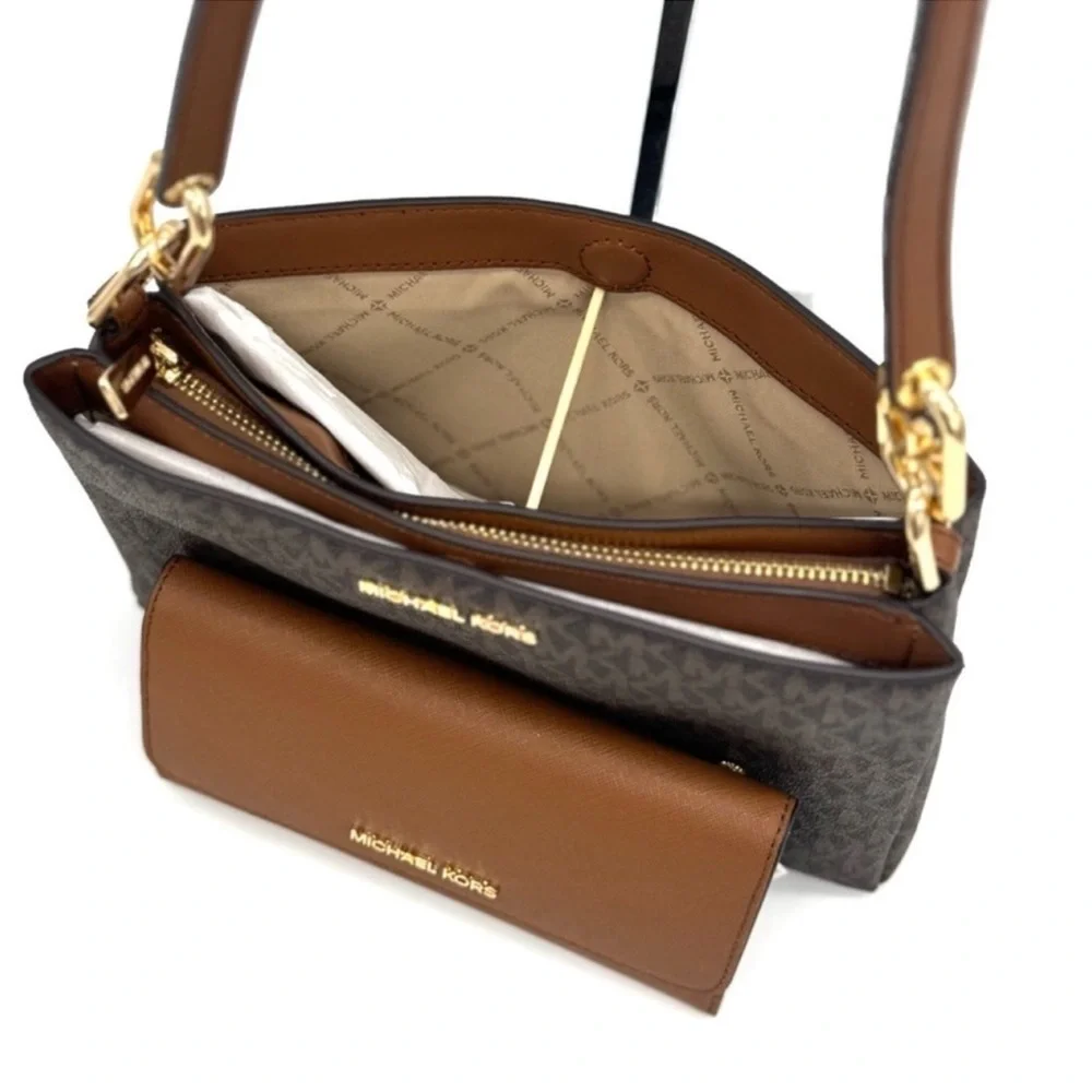 Michael Kors Trisha Medium Triple Compartment Crossbody Bag & Trifold Wallet Set